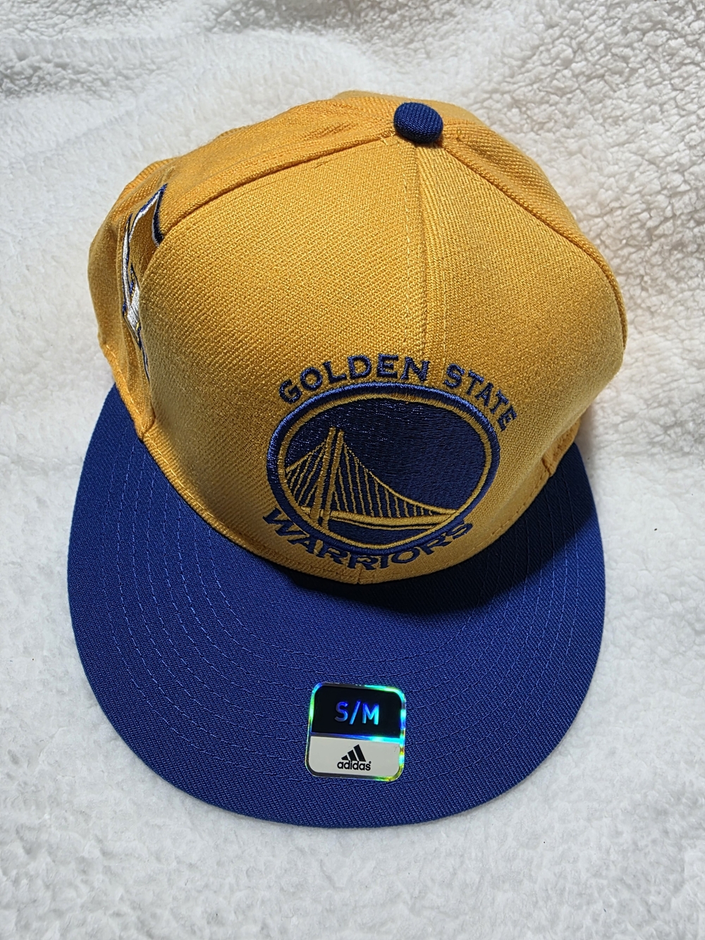 Golden State Warriors Adidas Fitted Size Small/Medium Hat - Yellow & Blue